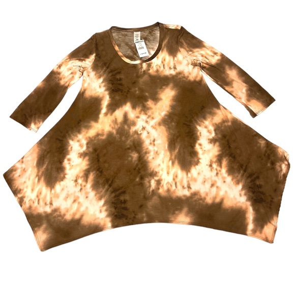 NWT! 💖Women’s Boutique Tunic Top! Size: Medium Colors: Brown cream Pink tie dye - Picture 4 of 6